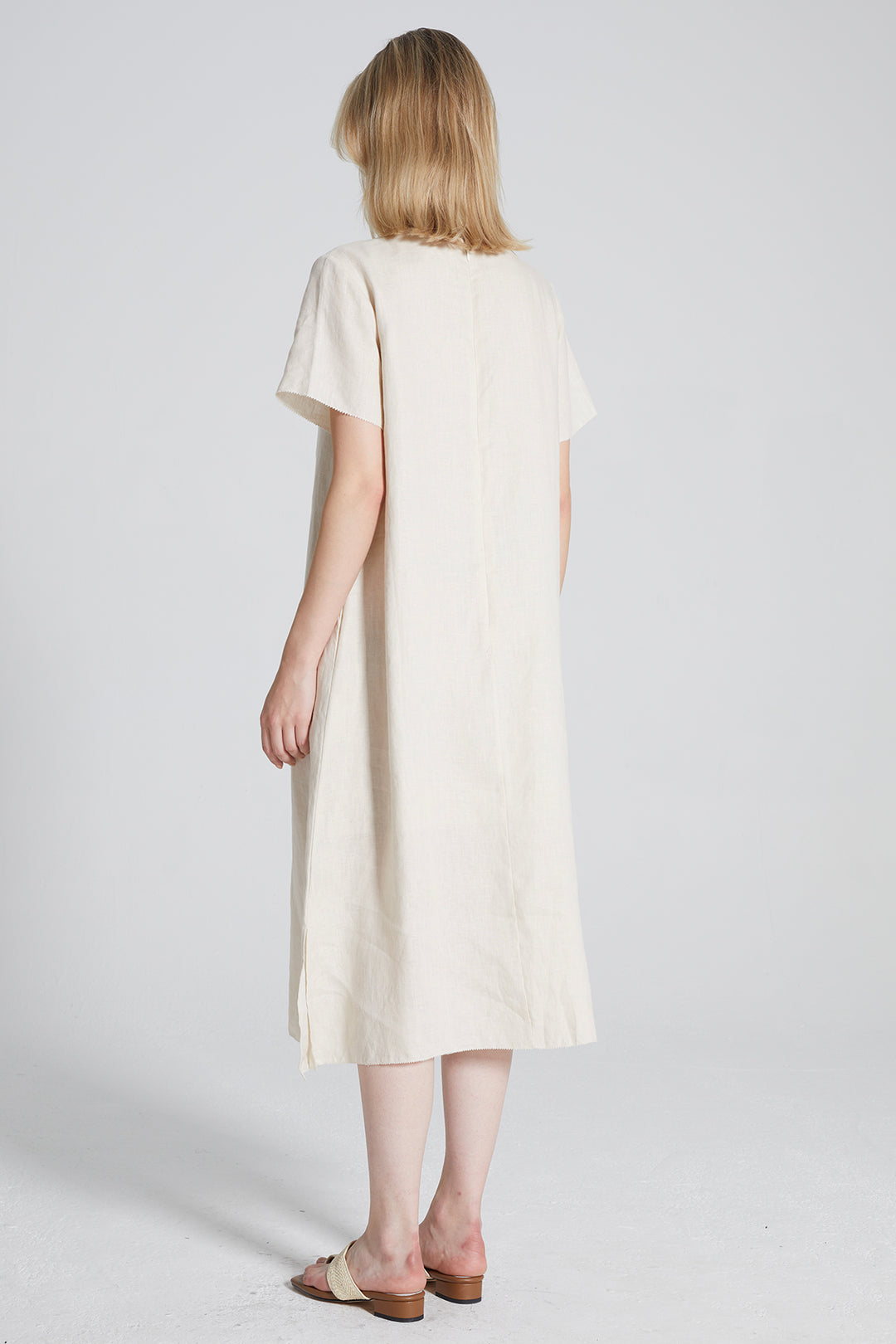 Candace Hand-made Beaded Linen Dress