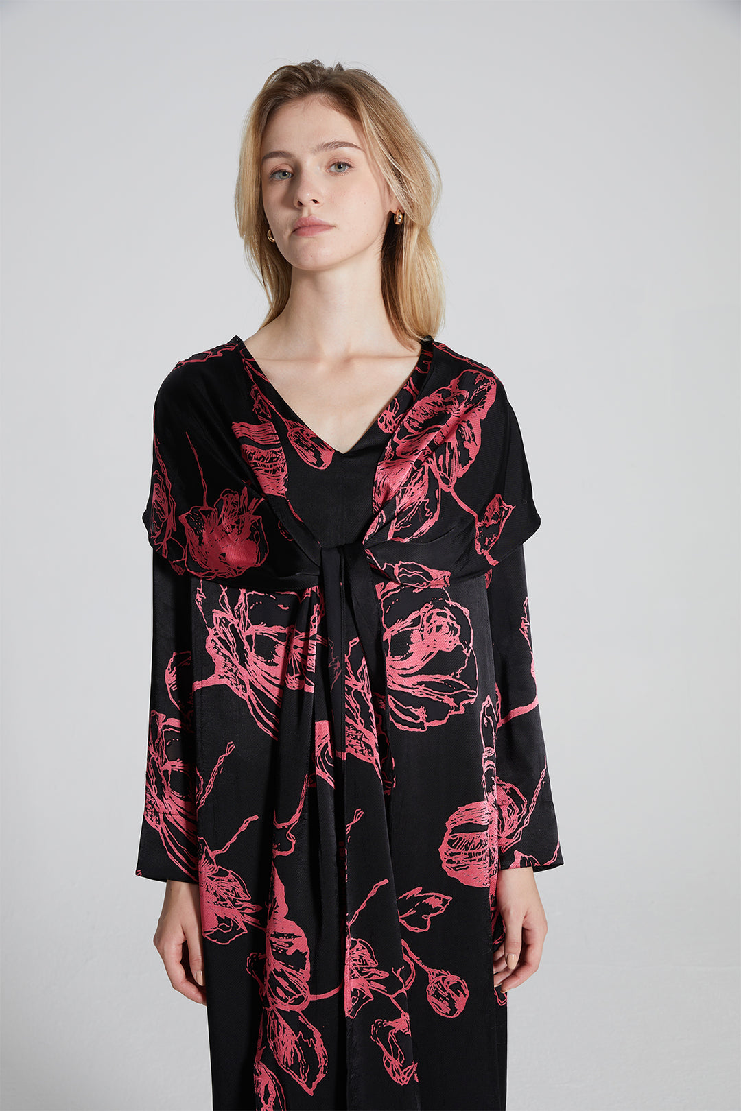 Gia Print Tie-knot Silk Dress