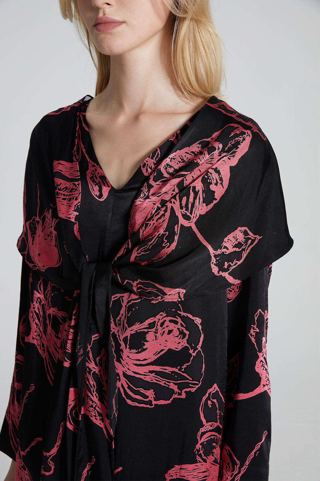 Gia Print Tie-knot Silk Dress
