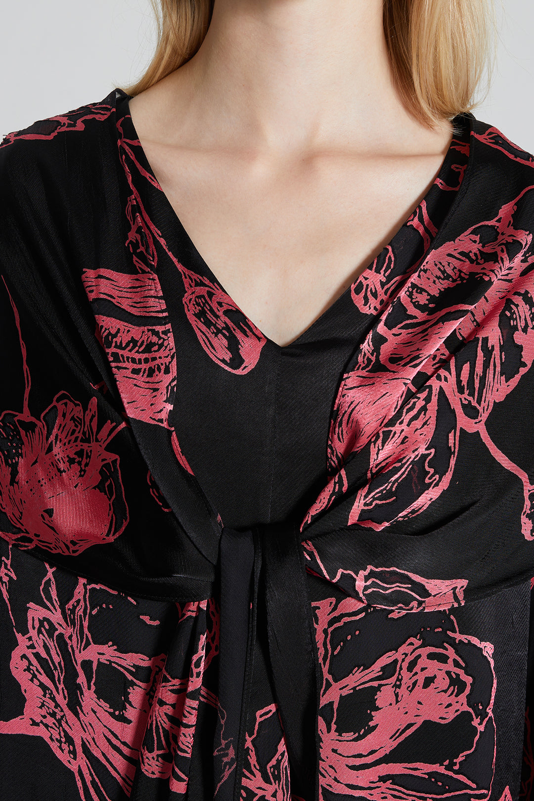 Gia Print Tie-knot Silk Dress