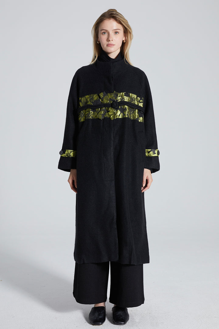 Ella Long Fluorescence Wool Coat