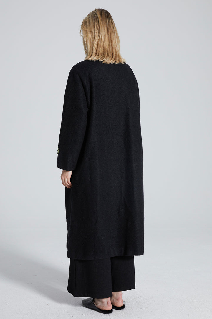 Ella Long Fluorescence Wool Coat