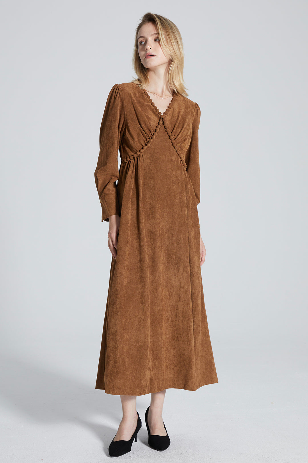 Effy V-Neck Long Sleeve Dress