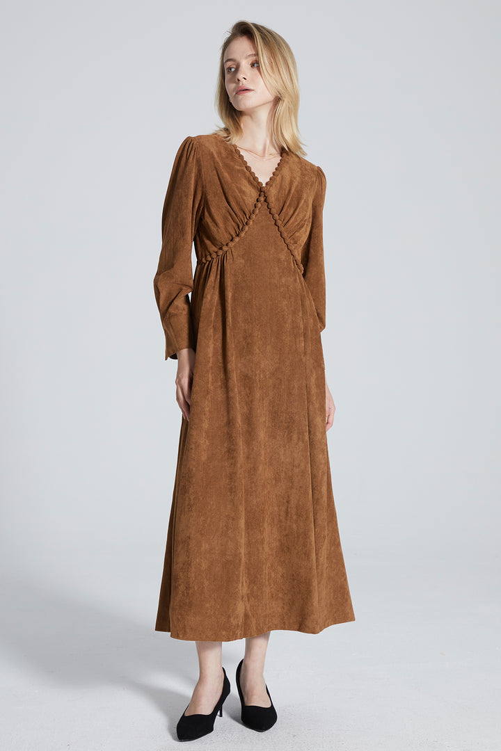 Effy V-Neck Long Sleeve Dress