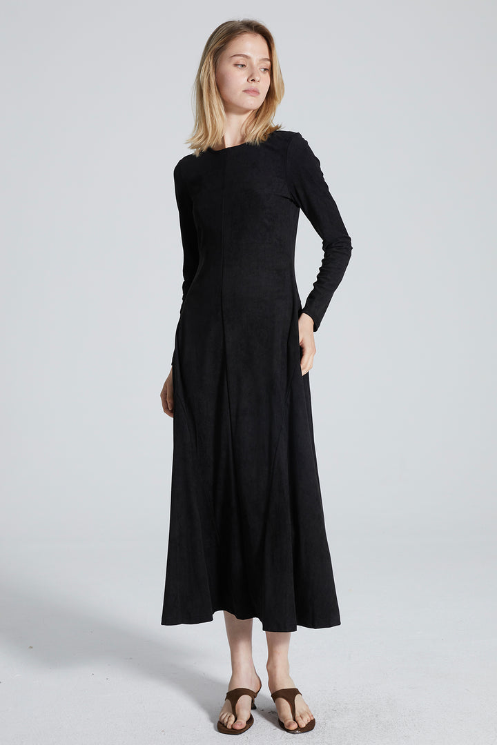 Billie Long Sleeve Solid Dress