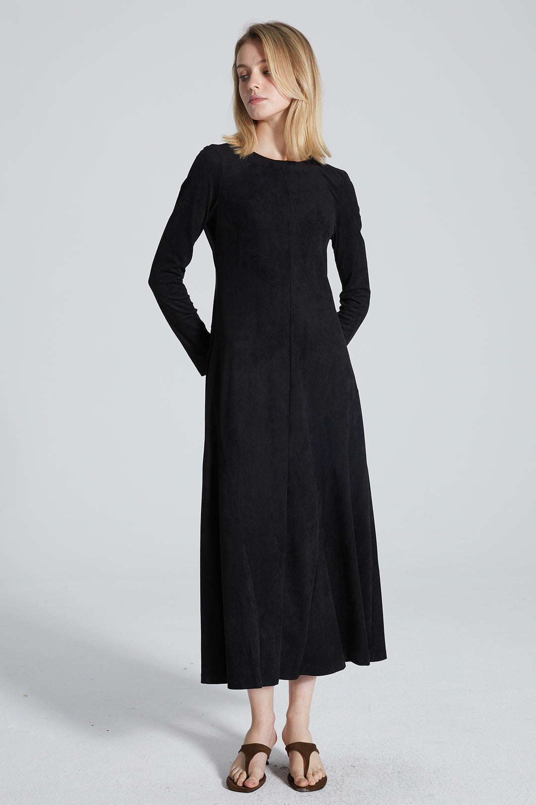 Billie Long Sleeve Solid Dress