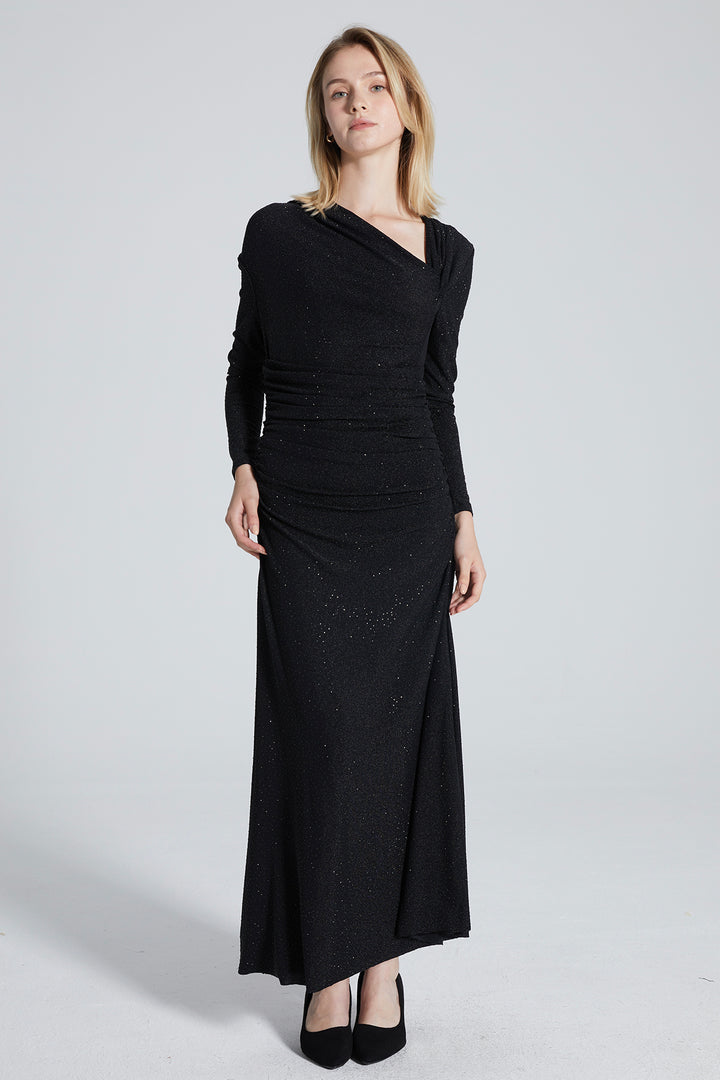 Rema Asymmetric Design Evening Dress