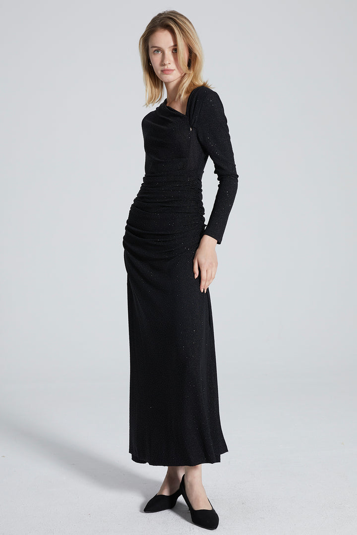 Rema Asymmetric Design Evening Dress