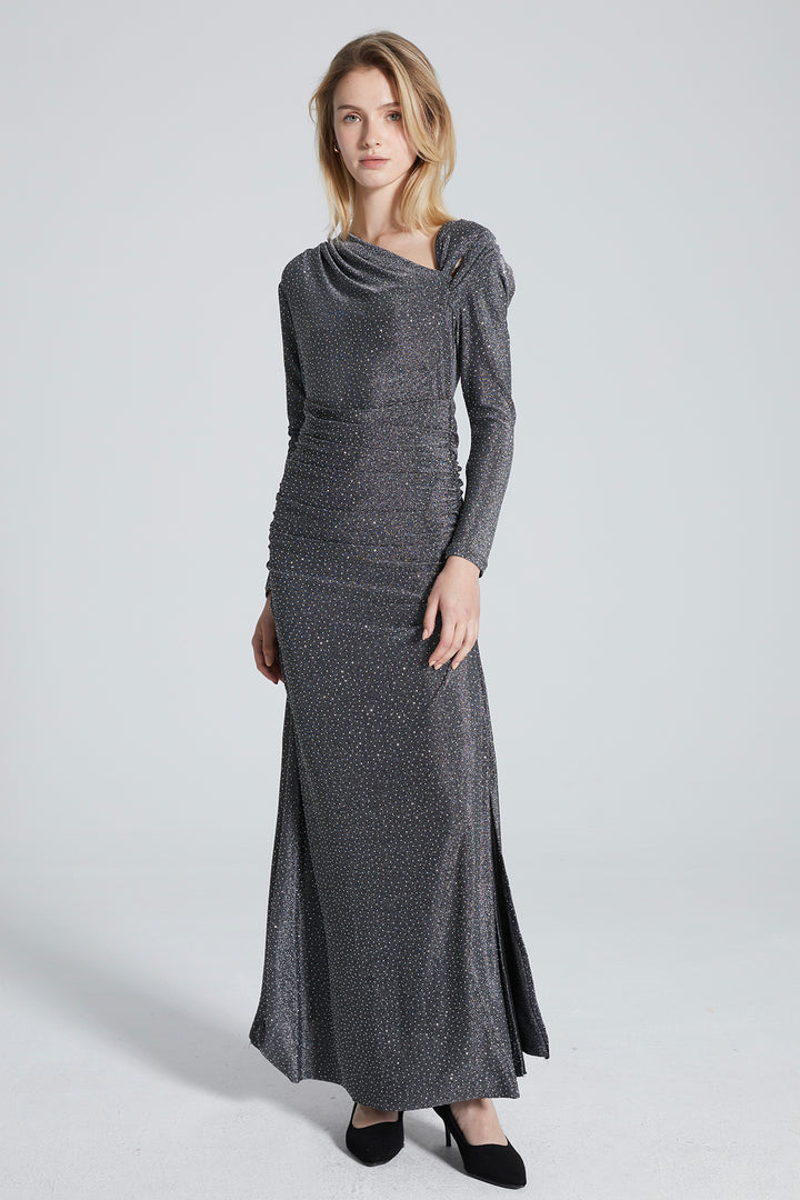 Rema Asymmetric Design Evening Dress