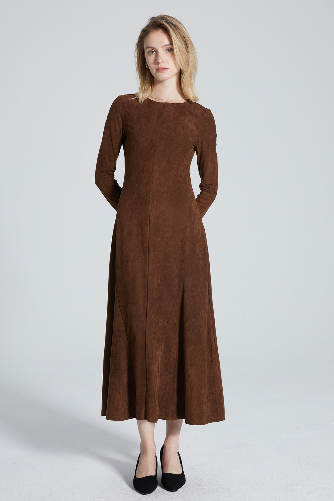 Billie Long Sleeve Solid Dress