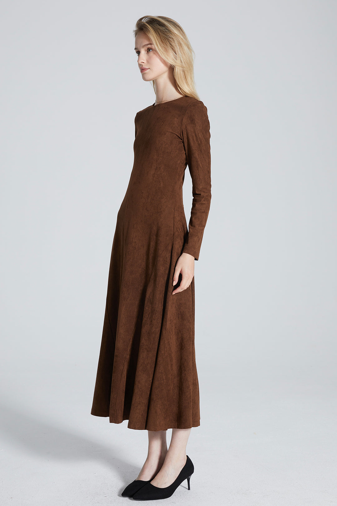 Billie Long Sleeve Solid Dress