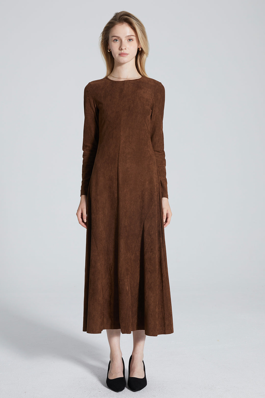 Billie Long Sleeve Solid Dress