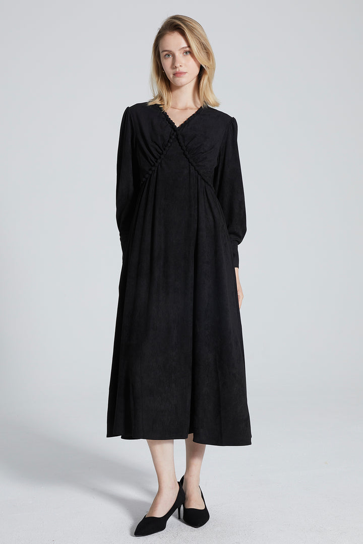 Effy V-Neck Long Sleeve Dress