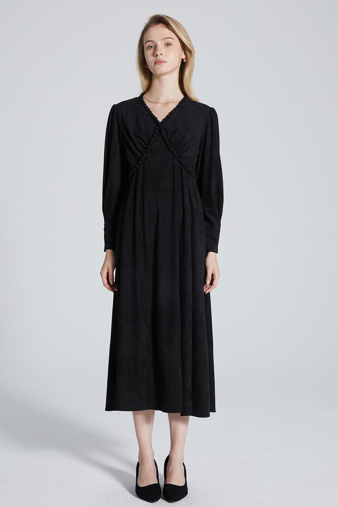 Effy V-Neck Long Sleeve Dress