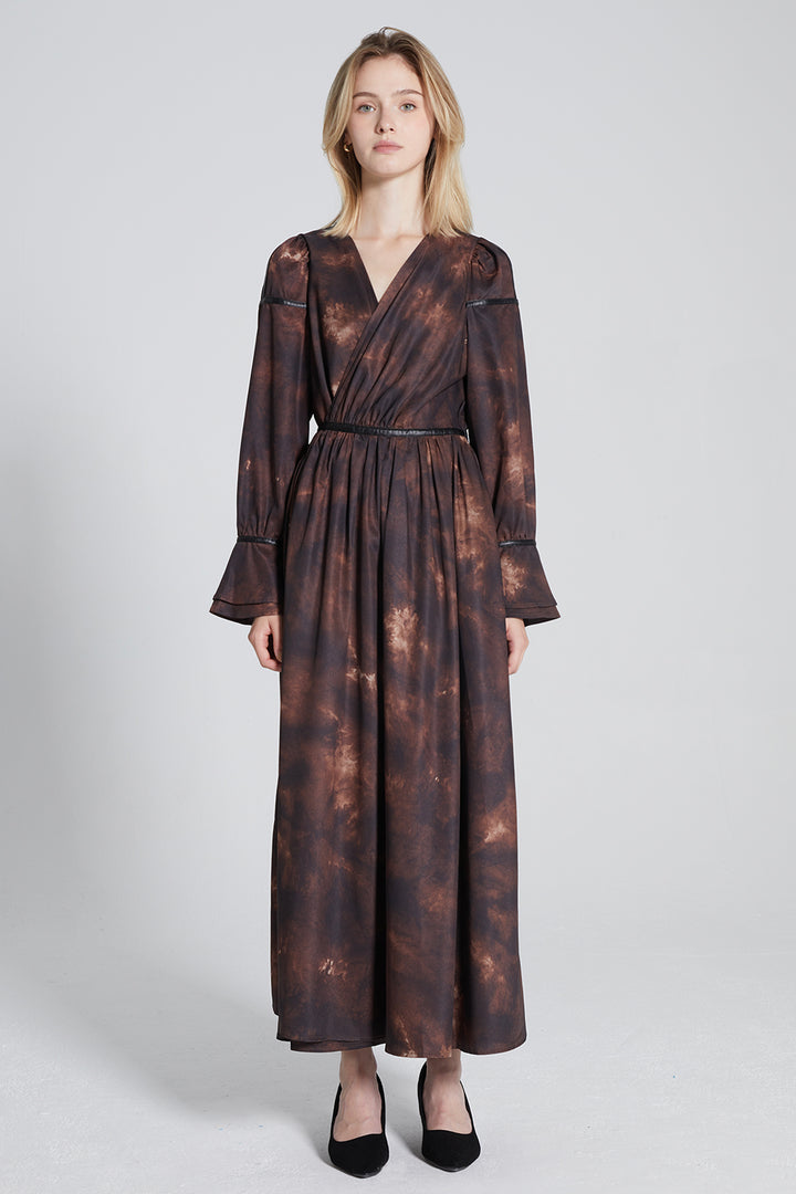 Joanna Wrap Print Maxi Dress