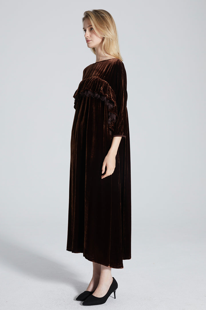 Billie Lace Splice Velvet Dress