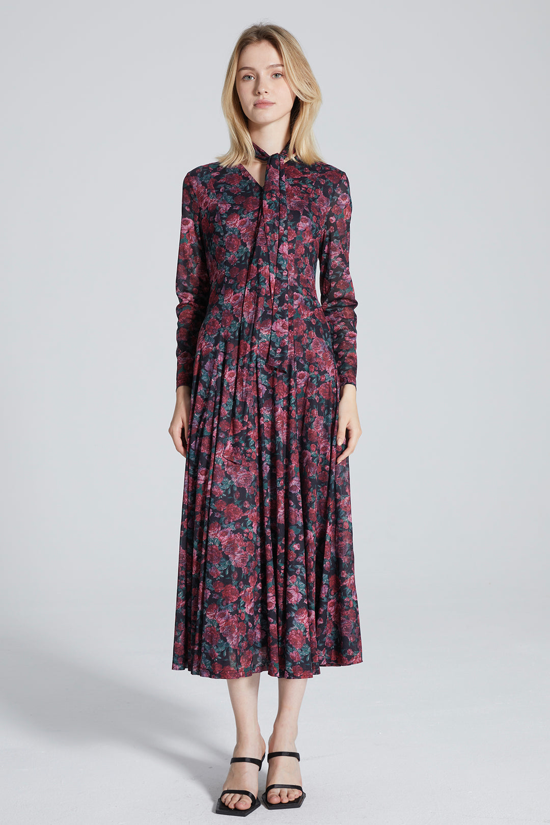 Demmie Flower Print Retro Elegant Dress