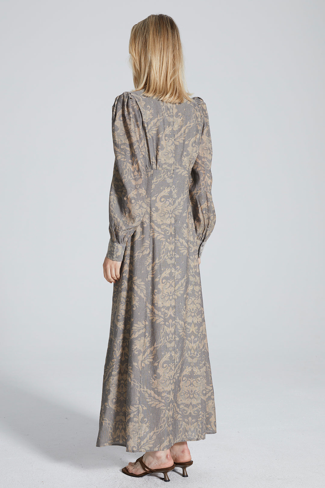 Drea Ethnic V-Neck Long Sleeve Dress