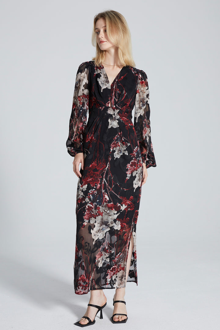 Lorelei Retro Print Maxi Dress