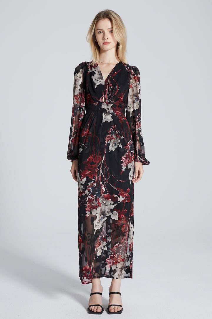 Lorelei Retro Print Maxi Dress