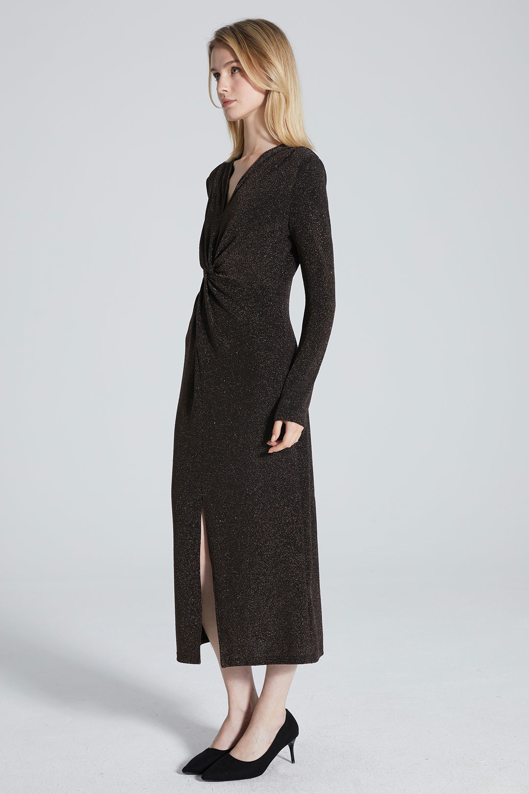 Loren Cross Front Long Sleeve Dress