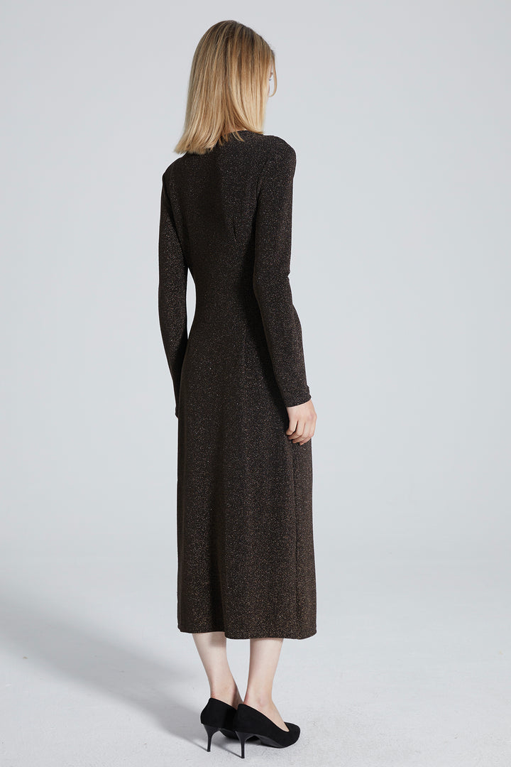 Loren Cross Front Long Sleeve Dress