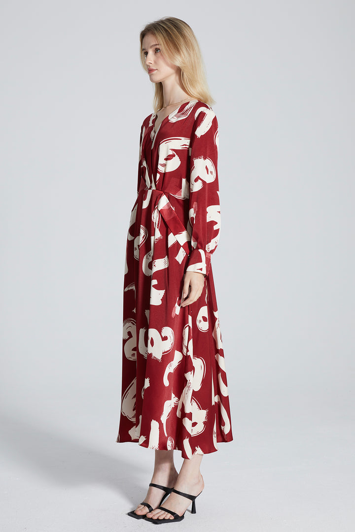 Symone Long Sleeve Print Dress