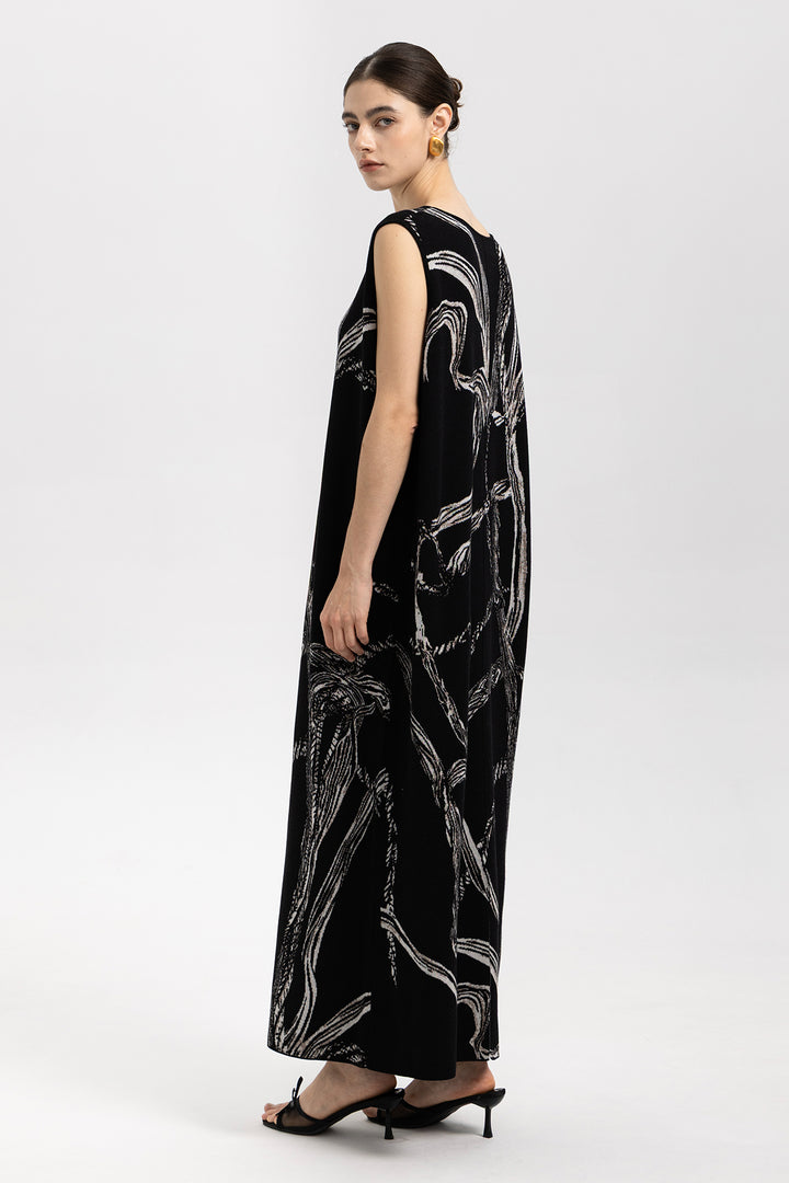 Elena Sleeveless Maxi Wool Dress