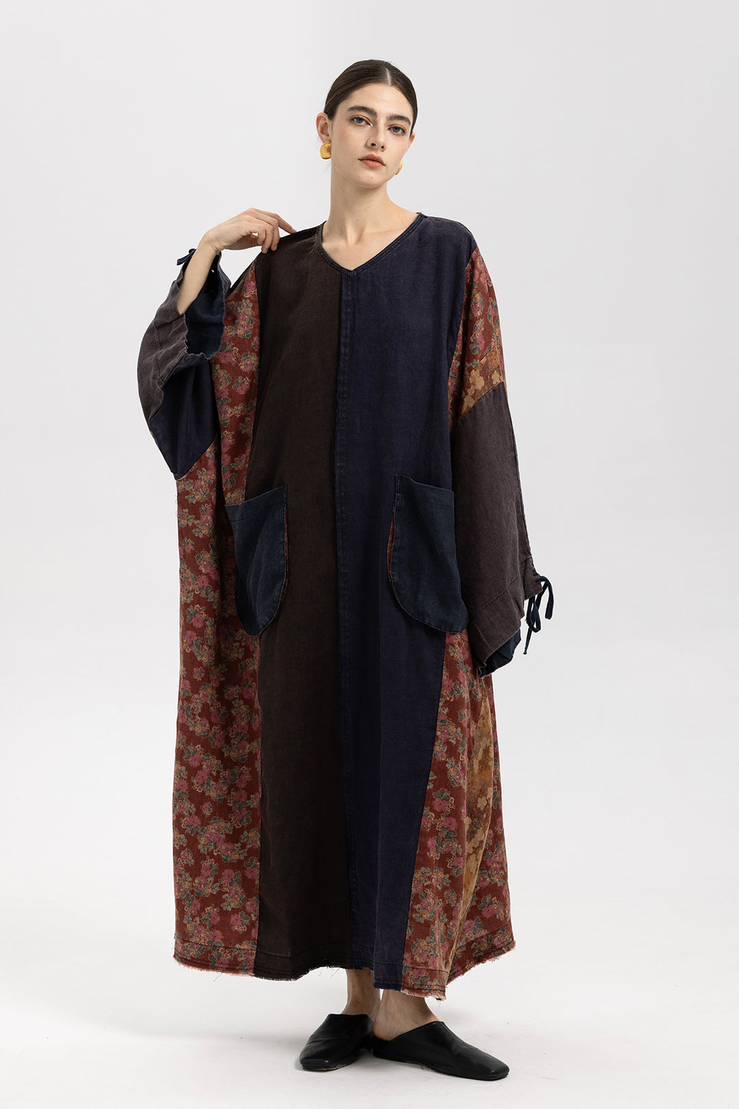 Rhea Bohemian Linen Maxi Dress