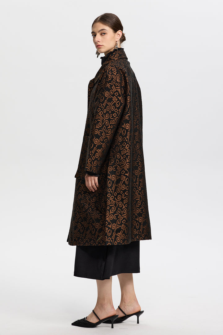 Calista Bronze Patterned Coat