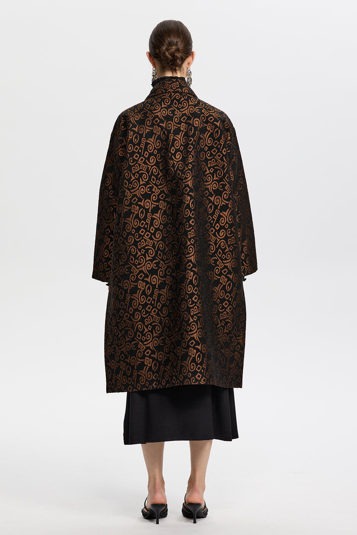 Calista Bronze Patterned Coat