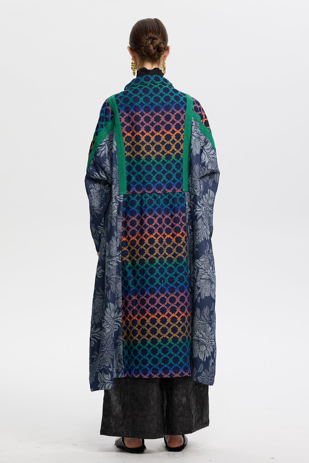 Thalia Multicolor Geometric Long Coat