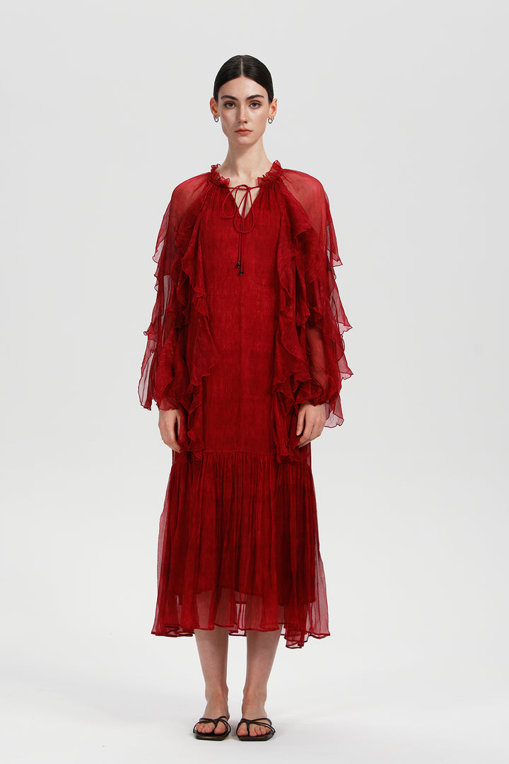 Anastasia Ruby Silk Dress