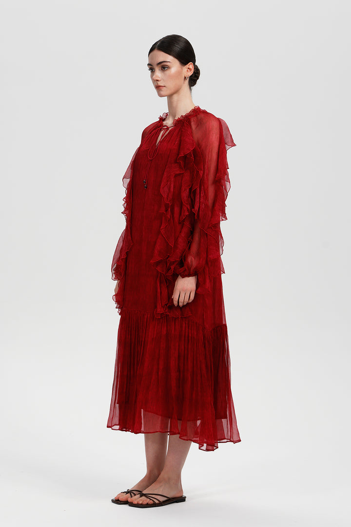 Anastasia Ruby Silk Dress