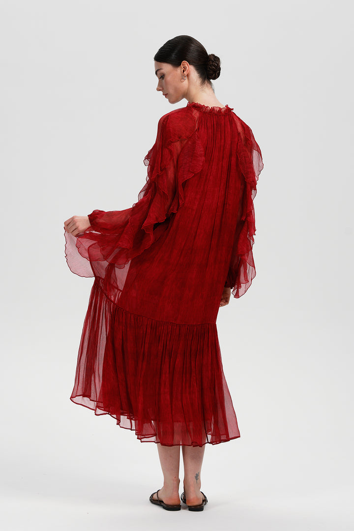 Anastasia Ruby Silk Dress