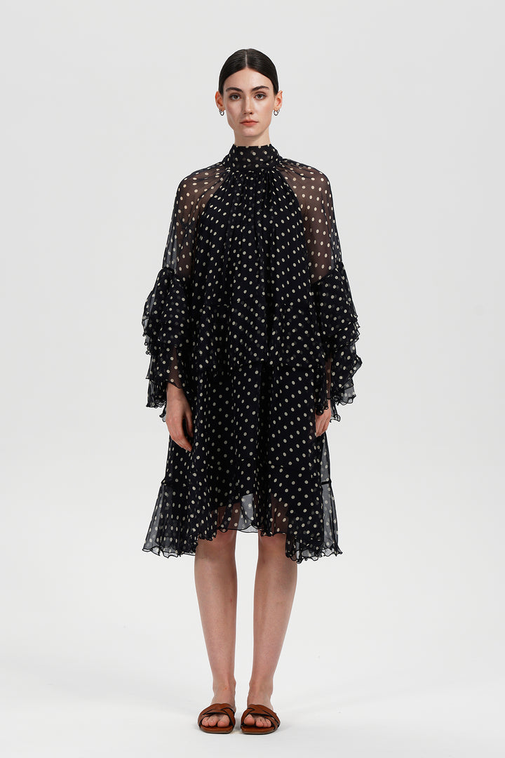 Vesper Silk Polka Dress