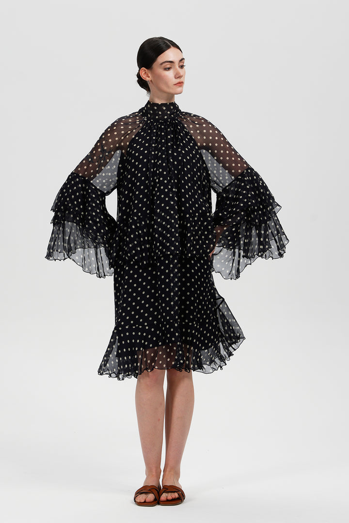 Vesper Silk Polka Dress