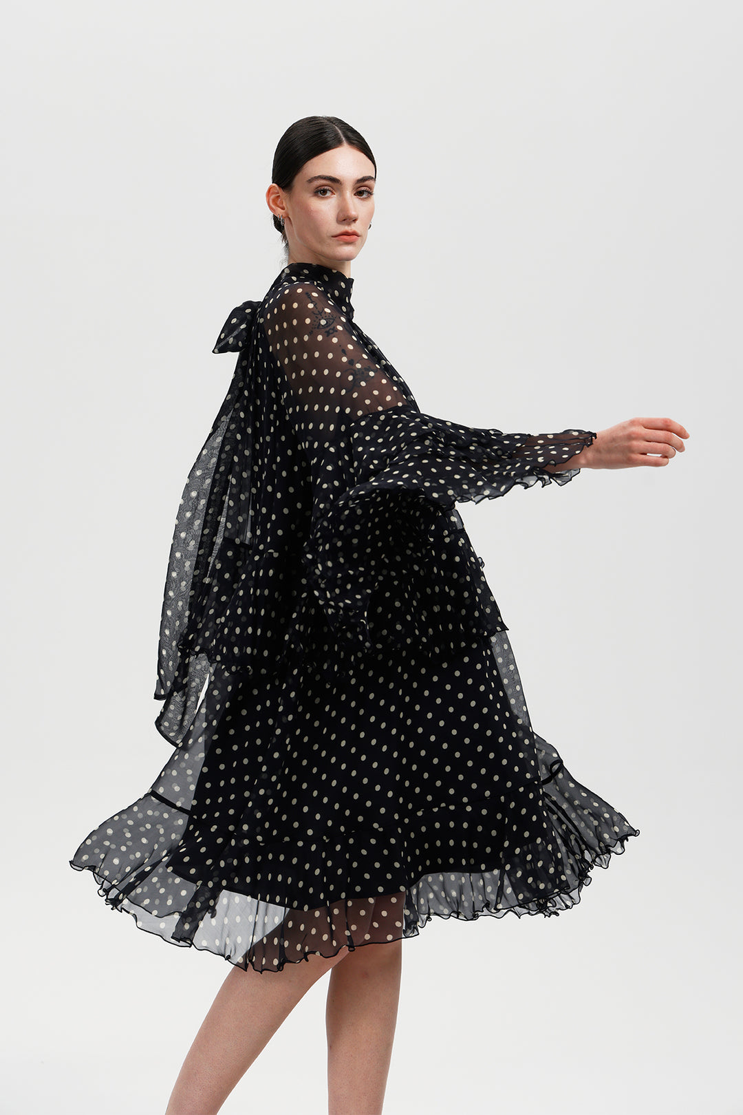Vesper Silk Polka Dress