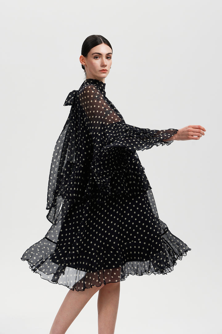 Vesper Silk Polka Dress