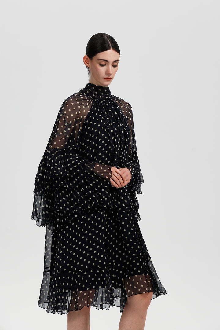 Vesper Silk Polka Dress