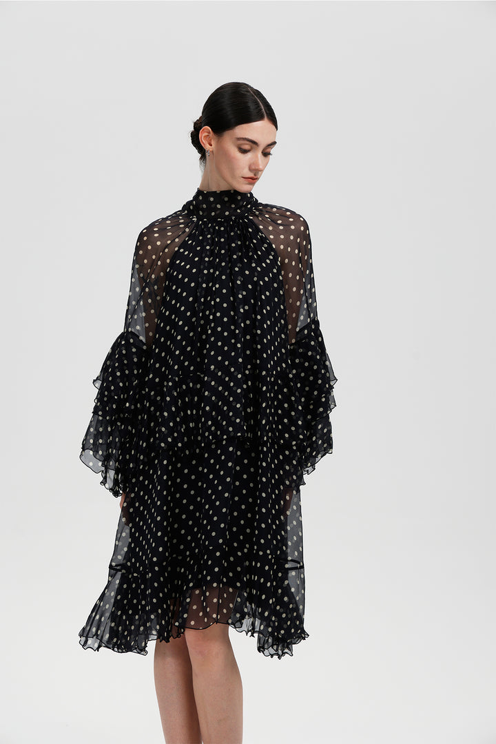 Vesper Silk Polka Dress