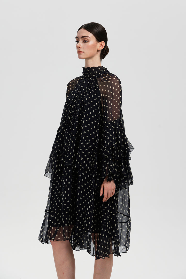 Vesper Silk Polka Dress