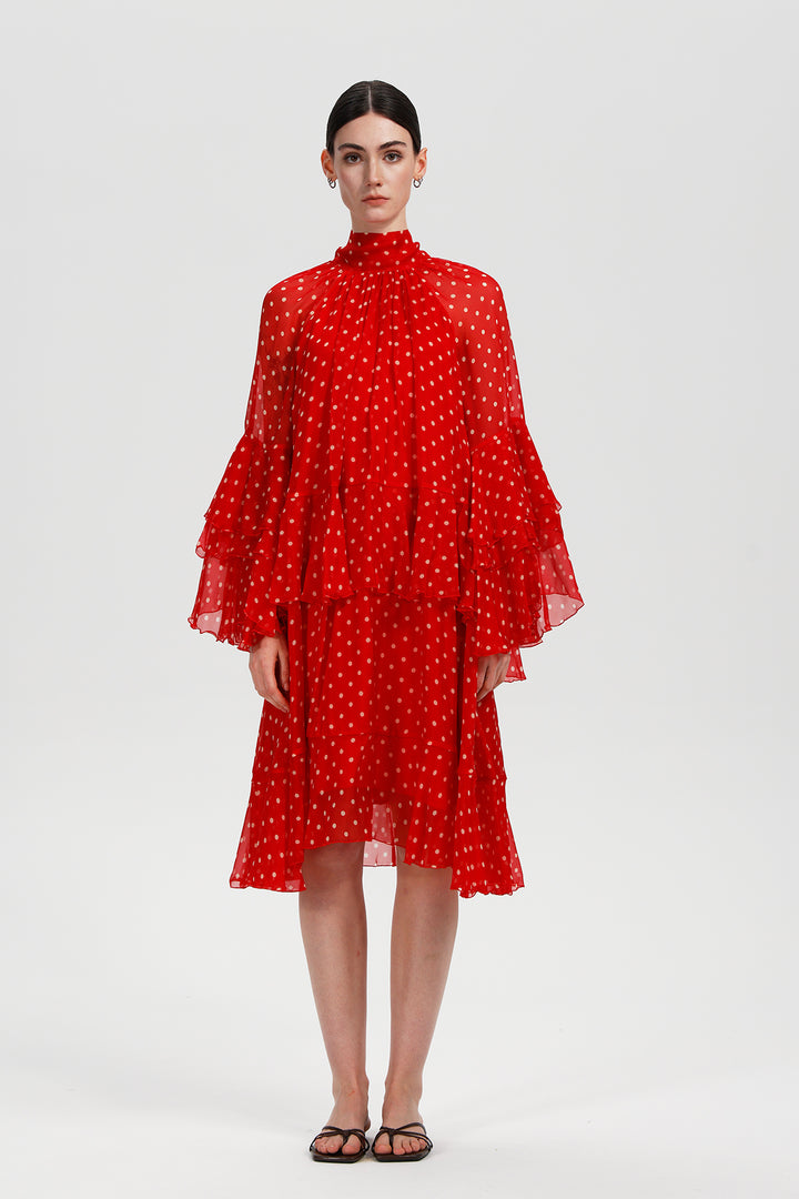 Vesper Silk Polka Dress