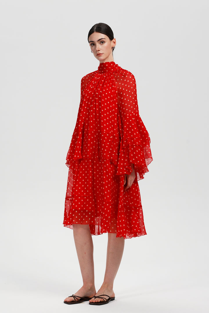 Vesper Silk Polka Dress