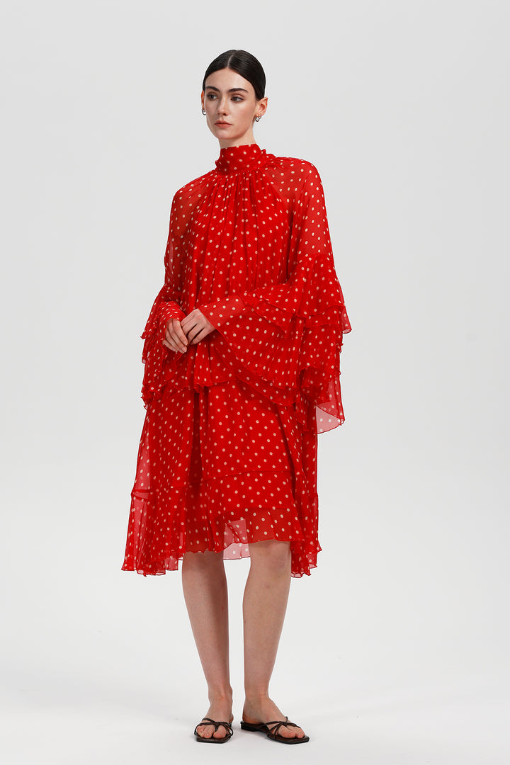 Vesper Silk Polka Dress
