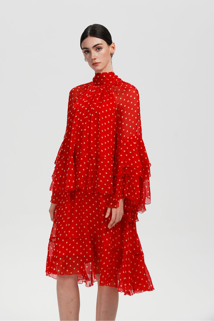 Vesper Silk Polka Dress