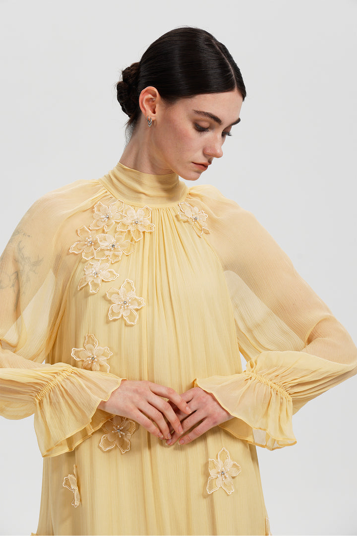 Ivelisse Blossom Silk Dress