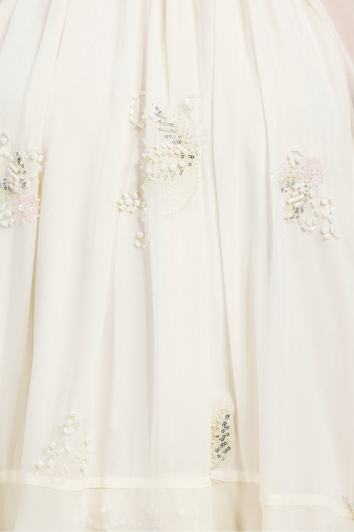 Elysia High-Neck Silk Layered Dress