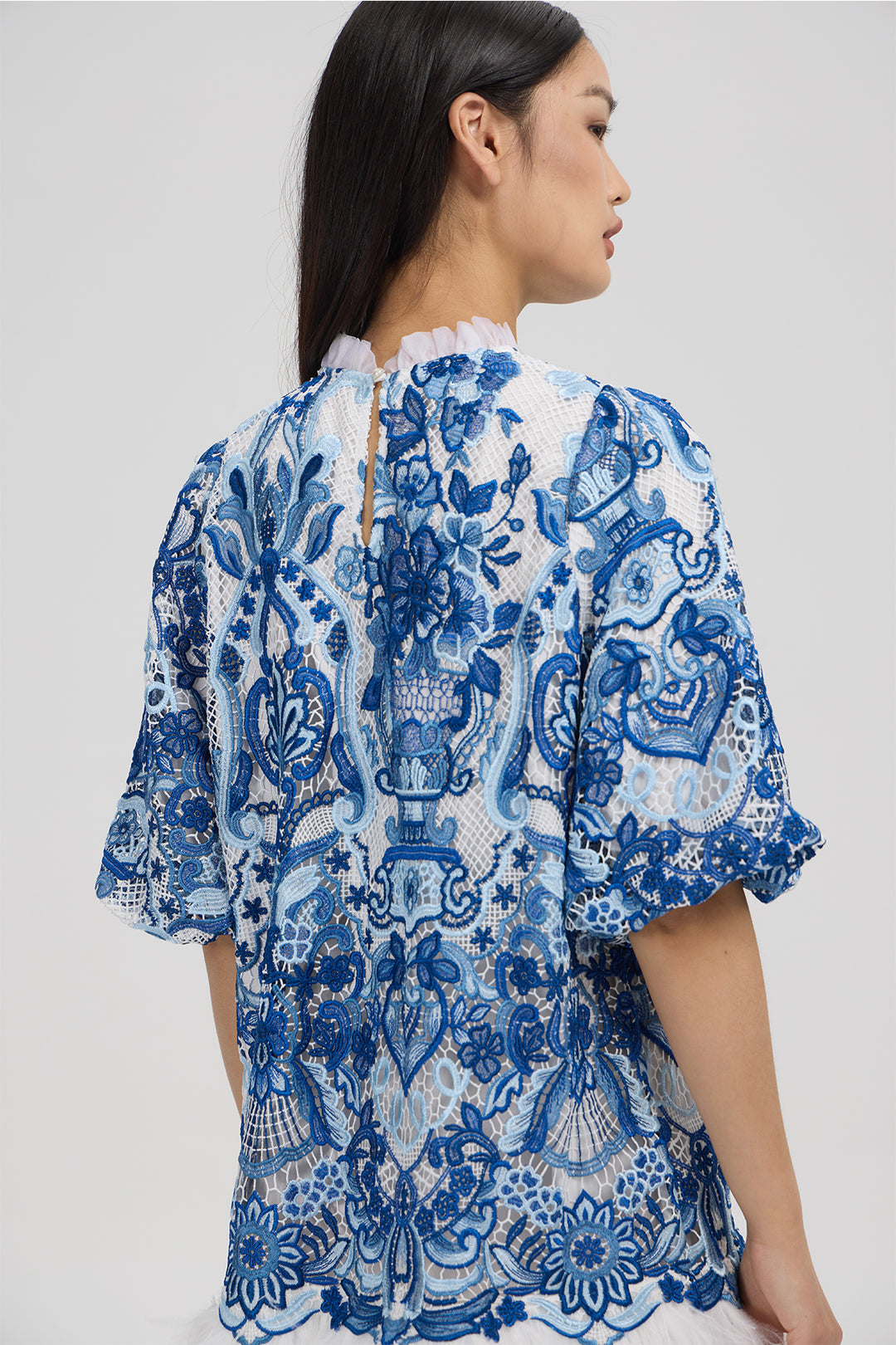 Odette Blue Embroidery Dress
