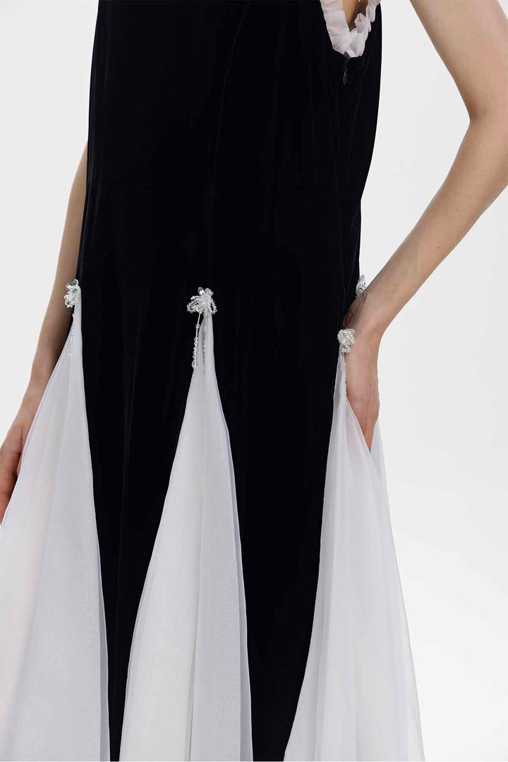 Olympe Pearl-Embellished Velvet Dress